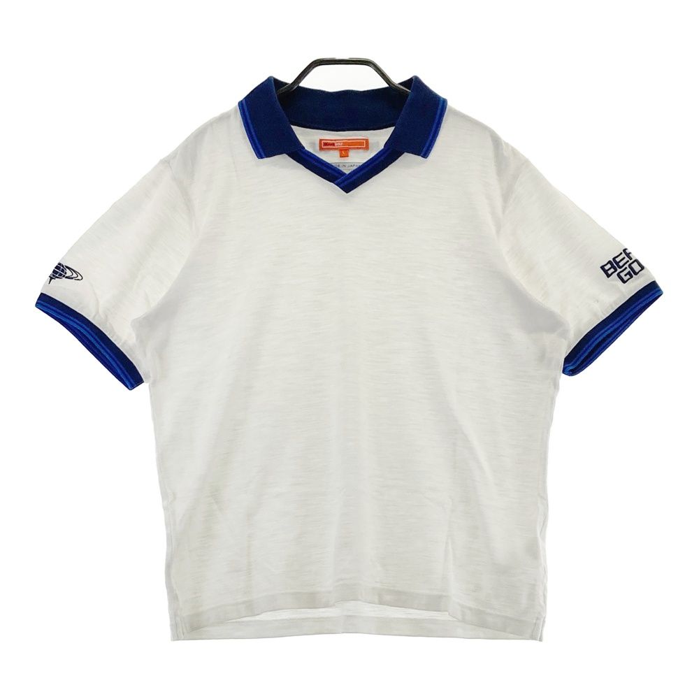 サイズ：L BEAMS GOLF ビームスゴルフ 襟付 半袖Tシャツ ホワイト系 [240101681409] ゴルフウェア メンズ ストスト