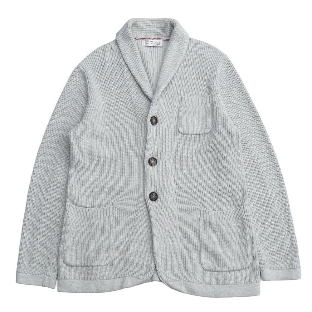 ■美品■Brunello Cucinelli ブルネロクチネリ ニット サイズ48 ジャケット ショールカーディガン ブランド古着【中古】20260515/RA9400