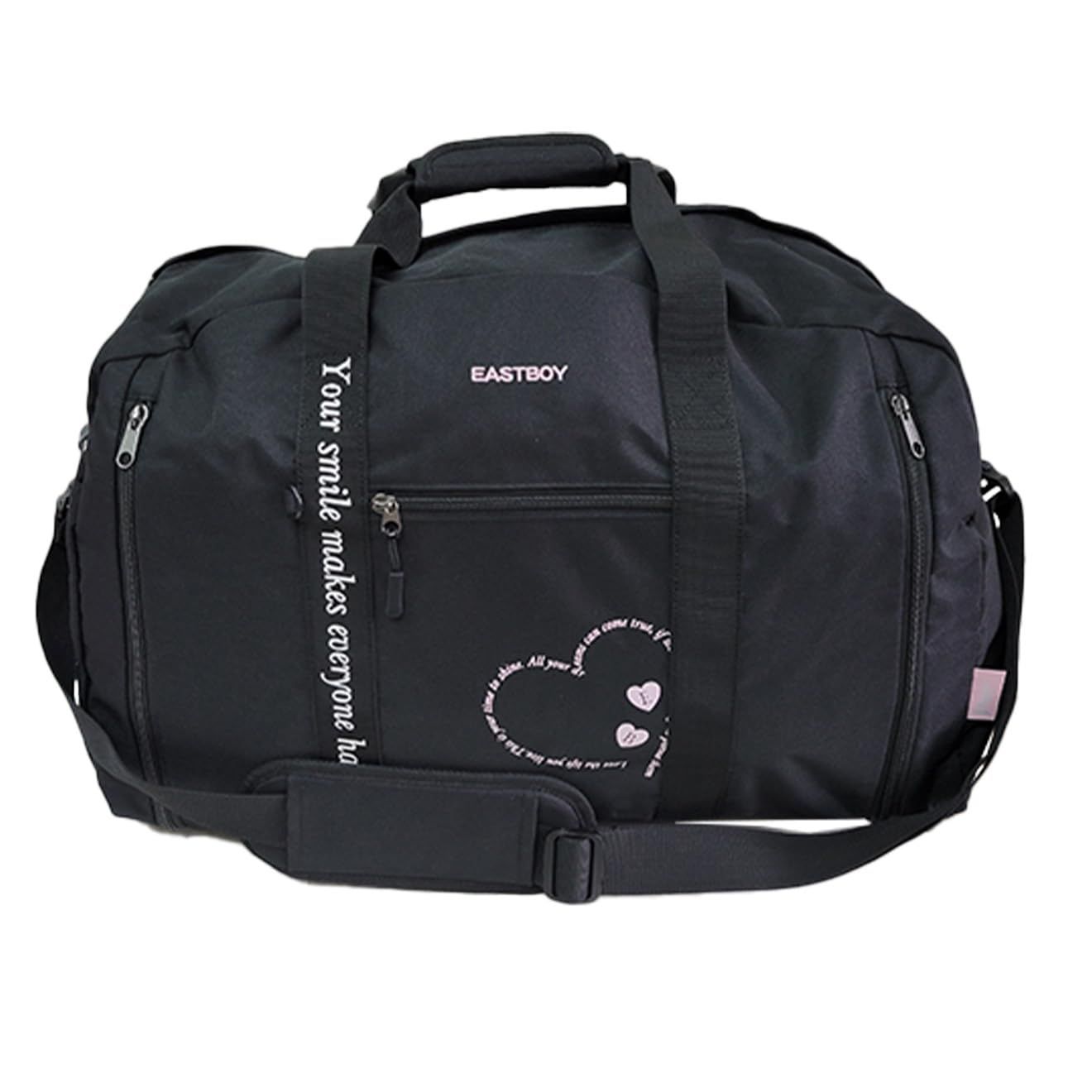新品 EASTBOY イーストボーイ ボストンバッグ 50L 48L 拡張 2泊3日 3泊4日 女子 女の子 修学旅行 林間学校 宿泊学習 ブラック