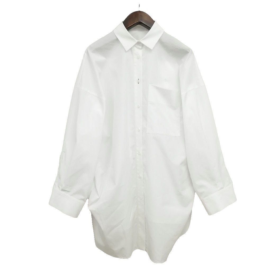 エンフォルド ENFOLD 25AW 300IA230-2151 NAPE SHIRT ビッグシルエット シャツ ブラウス 美品 38 ホワイト