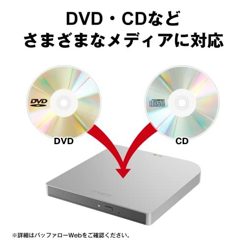 バッファロー USB3.2(Gen1)/3.0 外付け Mac 対応 DVD/CDドライブ バスパワー(給電ケーブル付き) 薄型ポータブル 国内メーカー シルバー DVSM-PMV8U3-SV/N(沖縄・離島の方不可) 3a872dd9 バッファロー USB3.2(Gen1)/3.0 外付け Mac 対応 DVD/CDドライブ バスパワー(給電ケーブル付き) 薄型ポータブル 国内メーカー シルバー DVSM-PMV8U3-SV/N(沖縄・離島の方不可) 3a872dd9