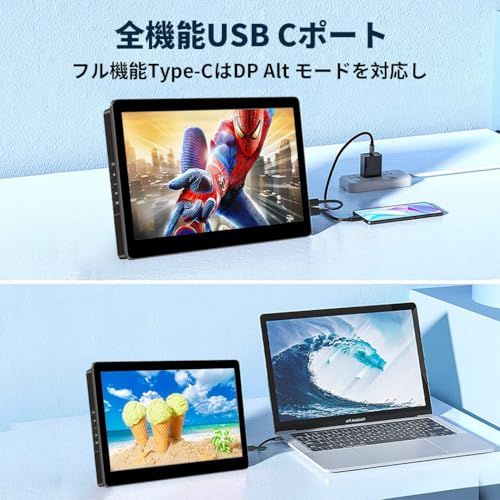 ミニ モニター 8 インチ タッチパネル FHD 1920x1200 小型モニター USB Type C/HDMI ミニ ディスプレ IPS 画面 450Nits?度 VESA対応 スピーカー内蔵 自立型 raspberry pi 5ミニPC 462714b9