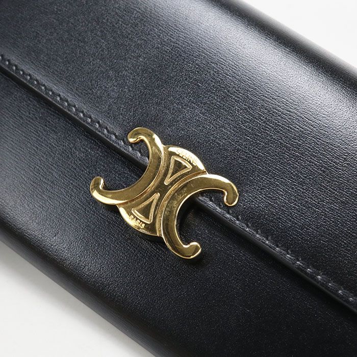 CELINE セリーヌ ラージウォレット トリオンフ 10E313DPV.38NO 長財布二折 カーフ【中古】 レディース CELINE セリーヌ ラージウォレット トリオンフ 10E313DPV.38NO 長財布二折 カーフ【中古】 レディース