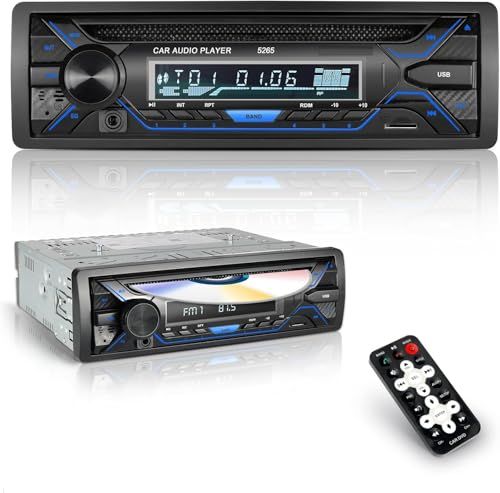 1Din 車のオーディオ メディア DVD CD プレーヤー Bluetooth 車 AUX USB MicroSD ラジオ FM AM RCA 12V 互換性のある音楽 iPhone アンドロイド(沖縄・離島の方不可) 1d3d32df