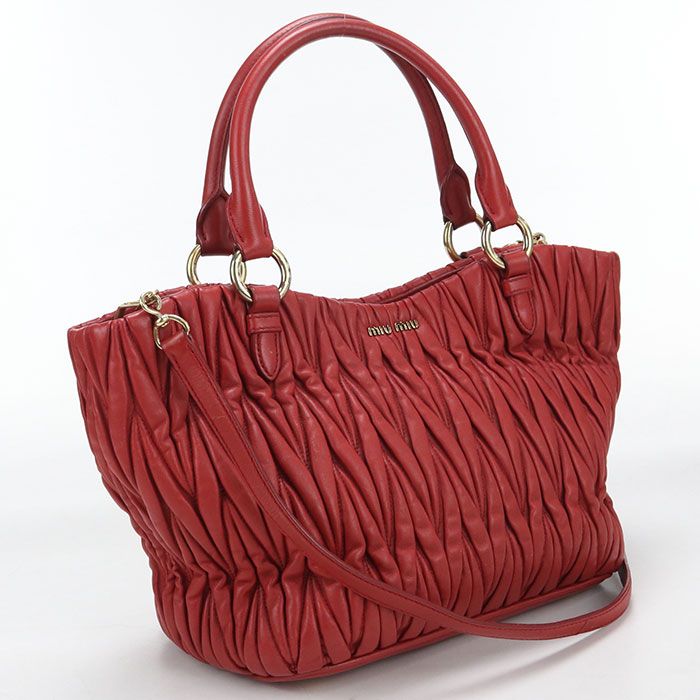 MIUMIU(OUTLET) ミュウミュウ アウトレット 2WAY マテラッセ ハンドバッグ ラムスキン【中古】 レディース