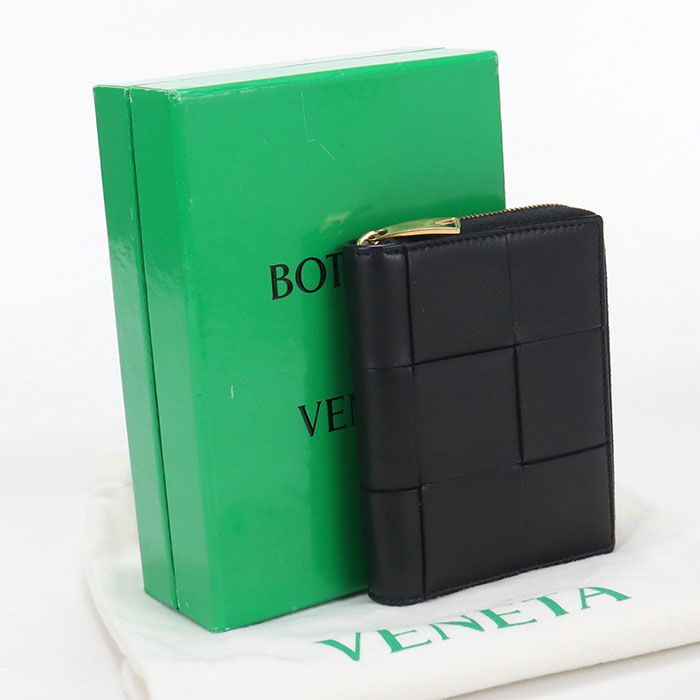 BOTTEGA VENETA ボッテガ・ヴェネタ ジップアラウンドウォレット カセット 二つ折り財布 ラムスキン【中古】 レディース