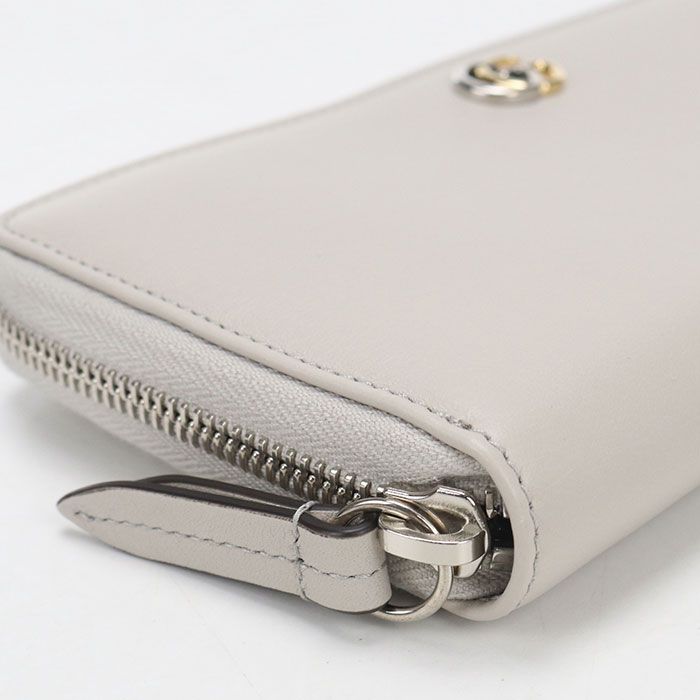 GUCCI グッチ ジップアラウンドウォレット GGマーモント 790057 長財布ラウンドファスナー レザー グレー【中古】 レディース GUCCI グッチ ジップアラウンドウォレット GGマーモント 790057 長財布ラウンドファスナー レザー グレー【中古】 レディース