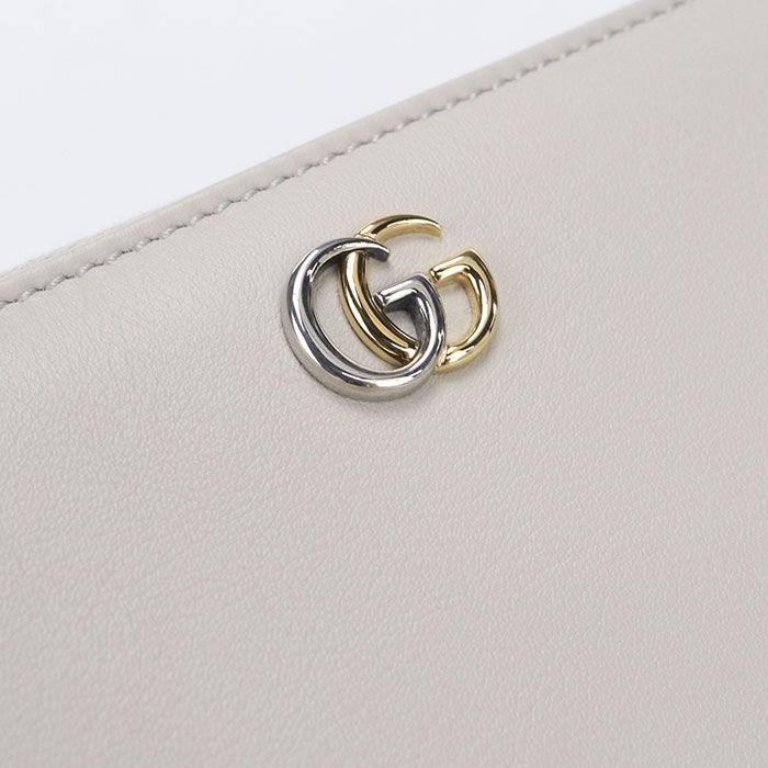 GUCCI グッチ ジップアラウンドウォレット GGマーモント 790057 長財布ラウンドファスナー レザー グレー【中古】 レディース GUCCI グッチ ジップアラウンドウォレット GGマーモント 790057 長財布ラウンドファスナー レザー グレー【中古】 レディース
