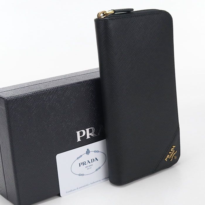 PRADA プラダ ジップアラウンド サフィアーノレザー 2ML317 QME F0632 長財布ラウンドファスナー レザー【中古】 メンズ
