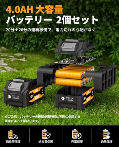 Alloyman ブロワー コードレス 洗車 ブロアー 4.0Ah大容量バッテリーx2 80m/s大風速 高速回転 無段階変速 軽量 小型 充電式ブロワー 電動エアダスター 洗車水滴吹き飛ばし/PC掃除/落ち葉/除塵/バーベキュー/エアコン b4cec3a6 Alloyman ブロワー コードレス 洗車 ブロアー 4.0Ah大容量バッテリーx2 80m/s大風速 高速回転 無段階変速 軽量 小型 充電式ブロワー 電動エアダスター 洗車水滴吹き飛ばし/PC掃除/落ち葉/除塵/バーベキュー/エアコン b4cec3a6