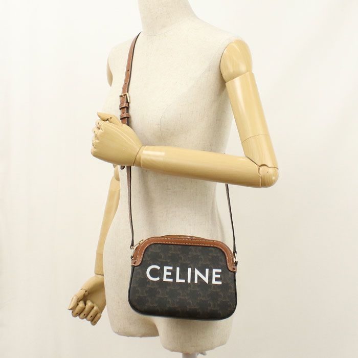 CELINE セリーヌ トリオンフキャンバス 191522 斜め掛け ショルダーバッグ PVC/カーフ【中古】 レディース