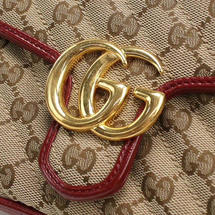 GUCCI グッチ ミニ トップハンドルバッグ GGマーモント 583571 ハンドバッグ GGキャンバス/レザー【中古】 レディース GUCCI グッチ ミニ トップハンドルバッグ GGマーモント 583571 ハンドバッグ GGキャンバス/レザー【中古】 レディース