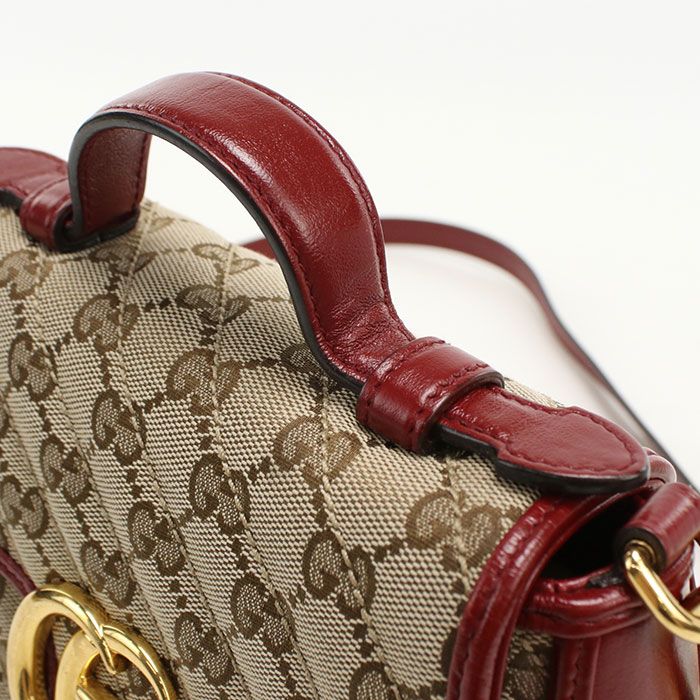 GUCCI グッチ ミニ トップハンドルバッグ GGマーモント 583571 ハンドバッグ GGキャンバス/レザー【中古】 レディース GUCCI グッチ ミニ トップハンドルバッグ GGマーモント 583571 ハンドバッグ GGキャンバス/レザー【中古】 レディース