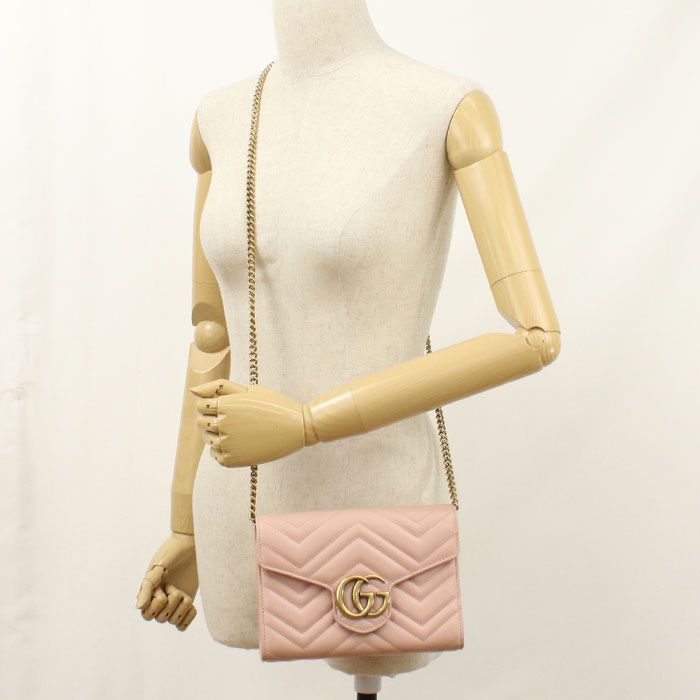 GUCCI グッチ GGマーモント 474575 チェーンウォレット/キルティングレザー【中古】 レディース GUCCI グッチ GGマーモント 474575 チェーンウォレット/キルティングレザー【中古】 レディース