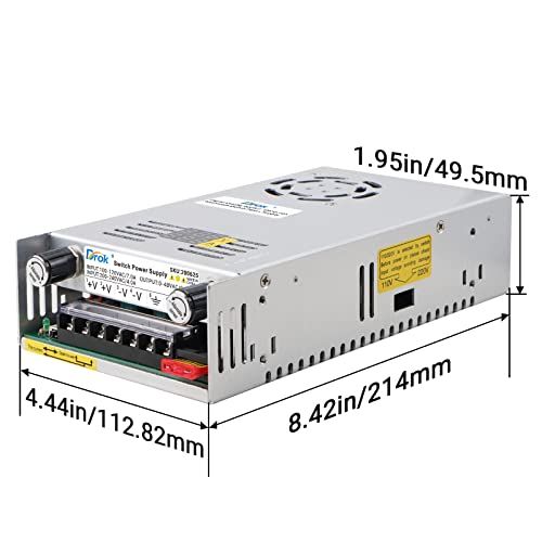 DROK スイッチング電源 AC 110/220V→DC 0-48V 0-10A 480W 電圧調整可能 安定化デンゲン 直流でんげん変換器 過負荷電圧遮断 放熱ファン付き コンバーターwb 775f33f6