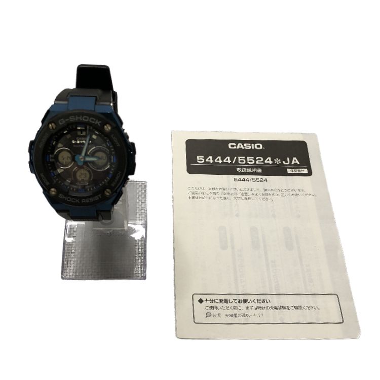 CASIO カシオ ジーショック G-STEEL GST-W300G-1A2JF 電波ソーラー ブラック×ブルー メンズ 腕時計 中古 T11205575 CASIO カシオ ジーショック G-STEEL GST-W300G-1A2JF 電波ソーラー ブラック×ブルー メンズ 腕時計 中古 T11205575