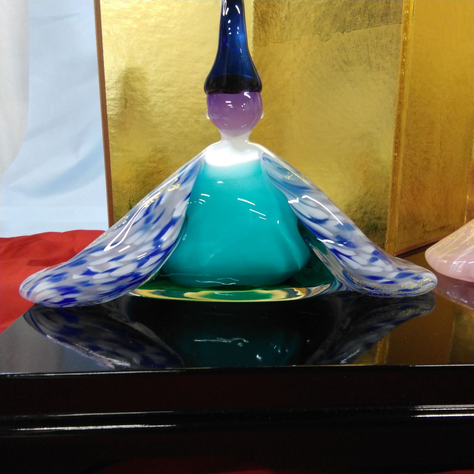 手造りマルティグラスお雛様/親王飾り上品で豪華/コンパクトいつまでも