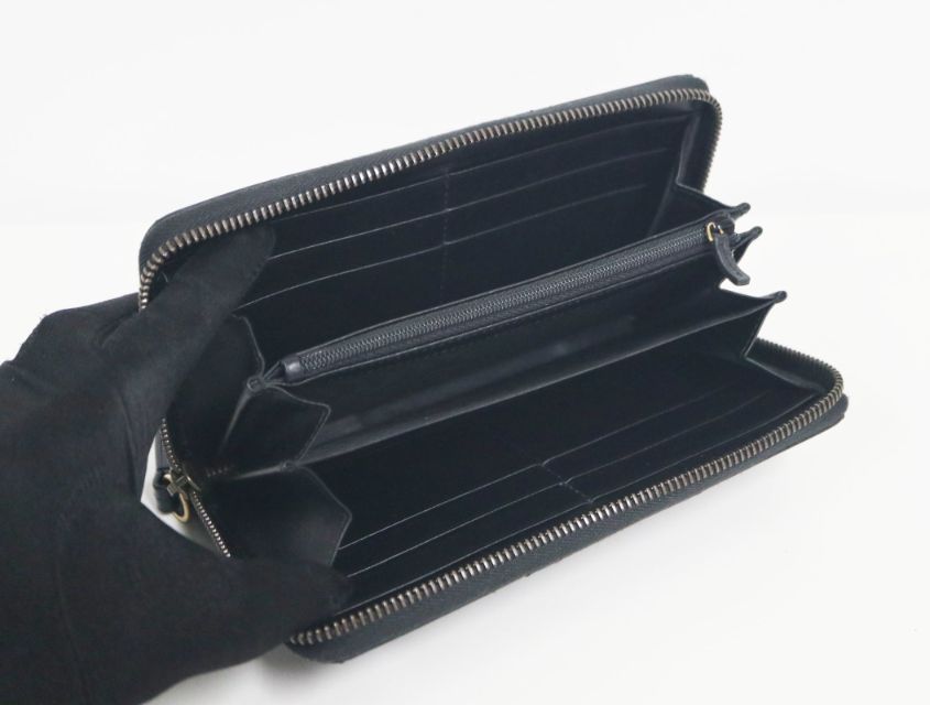 グッチ GUCCI GGマーモント 443123 ブラック ゴールド レザー ラウンド 長財布【中古】財布 グッチ GUCCI GGマーモント 443123 ブラック ゴールド レザー ラウンド 長財布【中古】財布