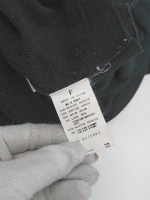 ◇ Audrey and John Wad ドッキング ニット プリーツ 上品 長袖 ロング丈 ワンピース サイズF ブラック レディース E 【1307210039158】