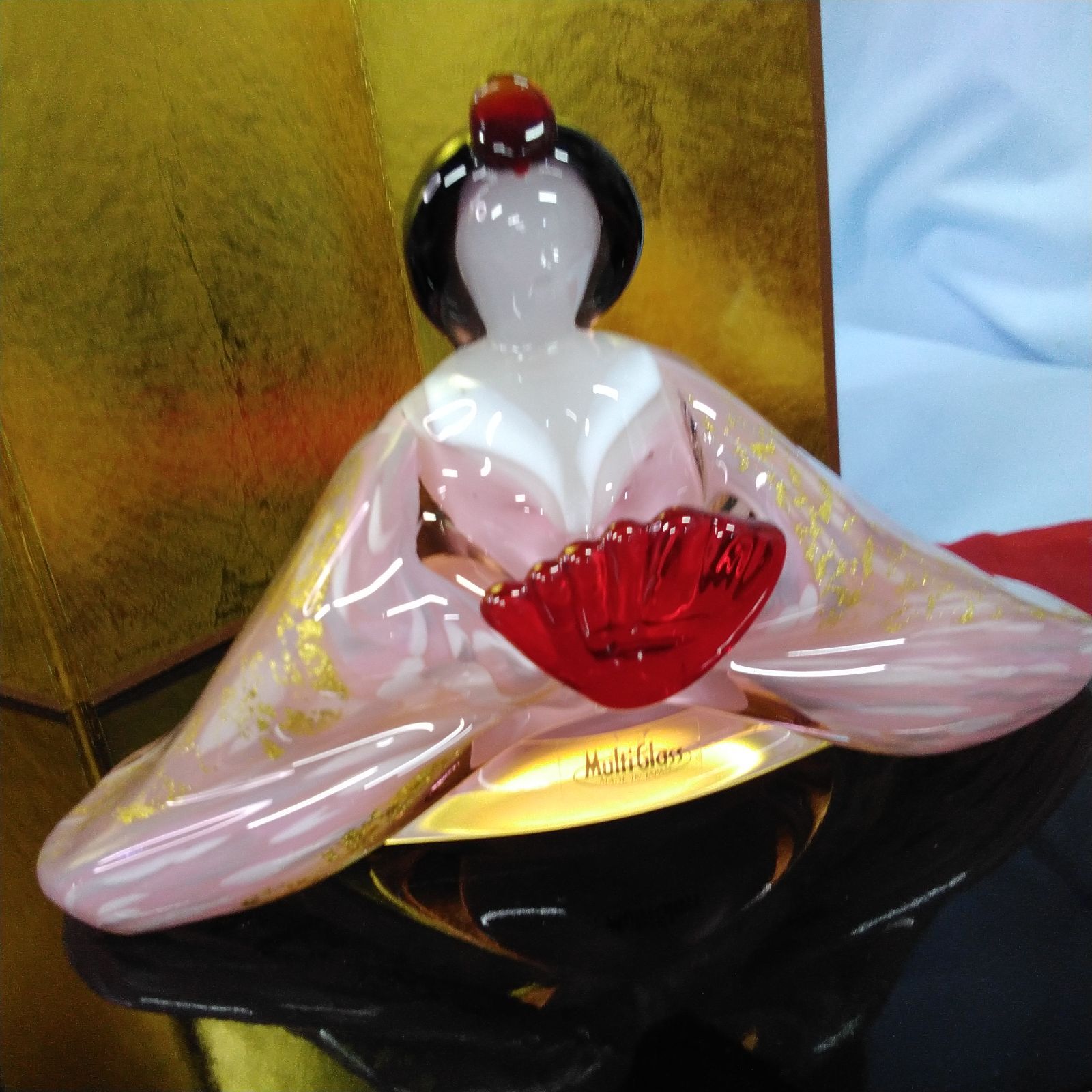 手造りマルティグラスお雛様/親王飾り上品で豪華/コンパクトいつまでも