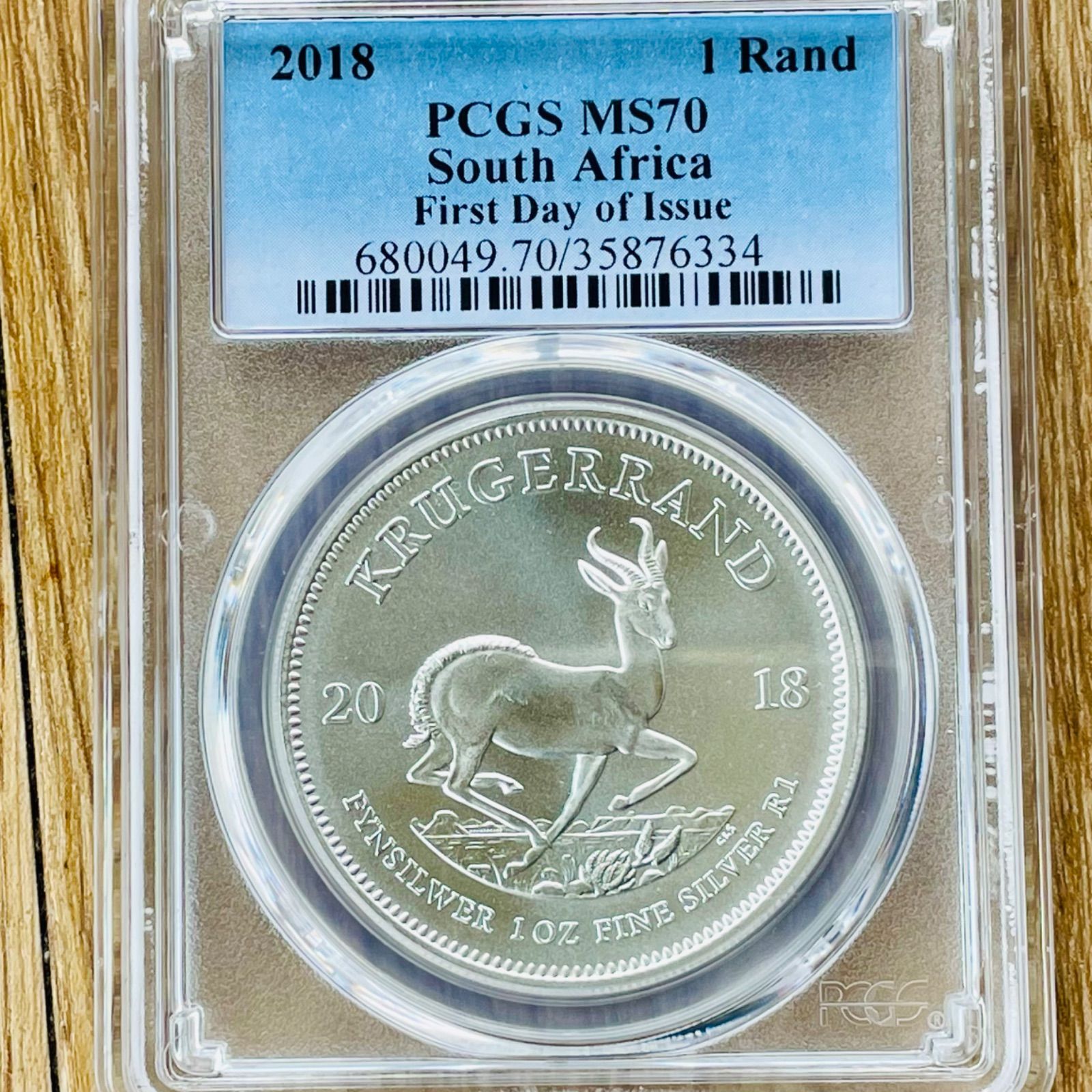 2018 南アフリカ クルーガーランド 銀貨 PCGS MS70 初週発行 2018 南アフリカ クルーガーランド 銀貨 PCGS MS70 初週発行