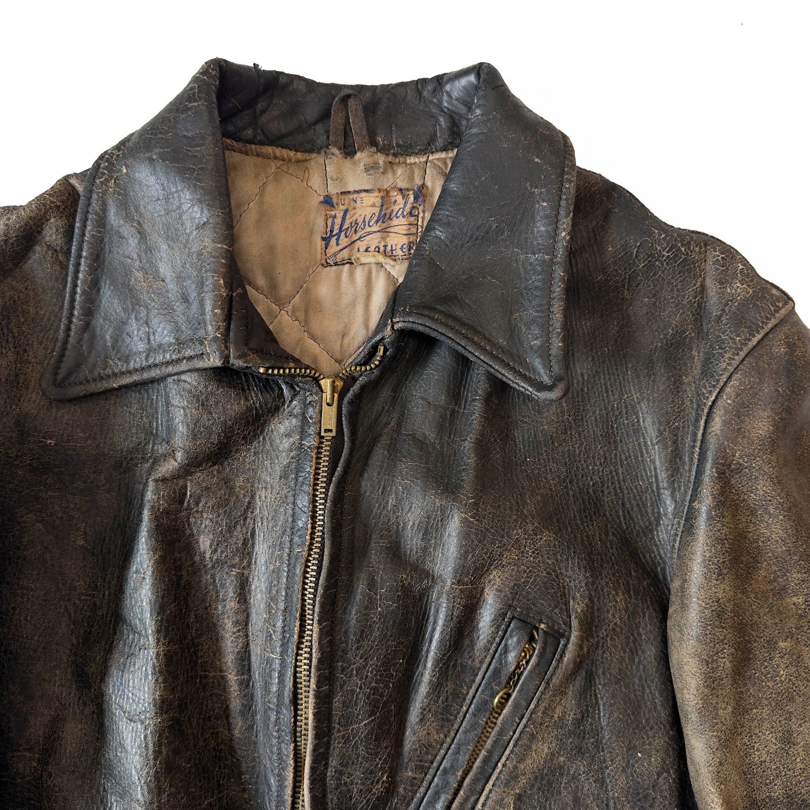 1950s ビンテージ ホースハイド レザージャケット 馬革 50s 黒