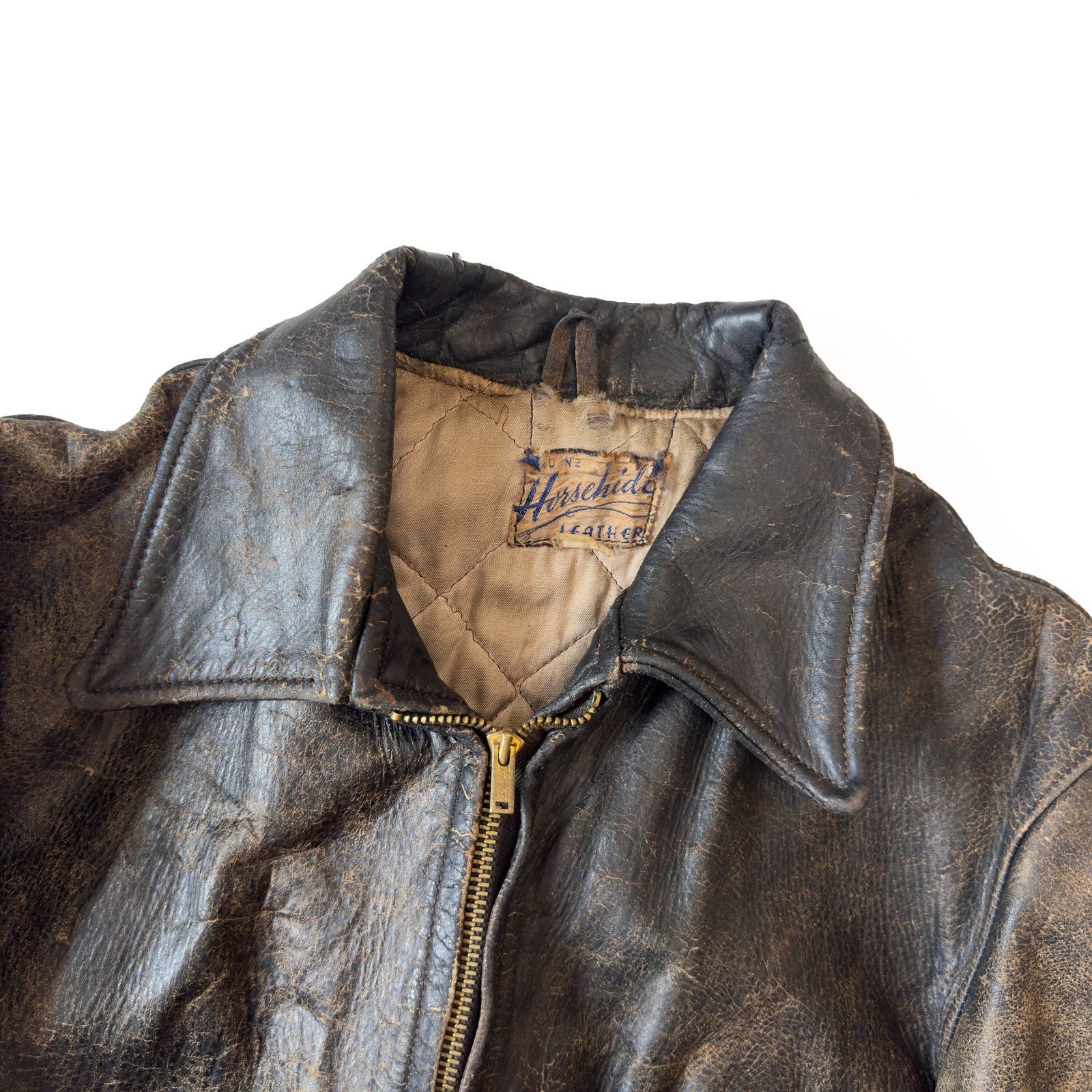 1950s ビンテージ ホースハイド レザージャケット 馬革 50s 黒