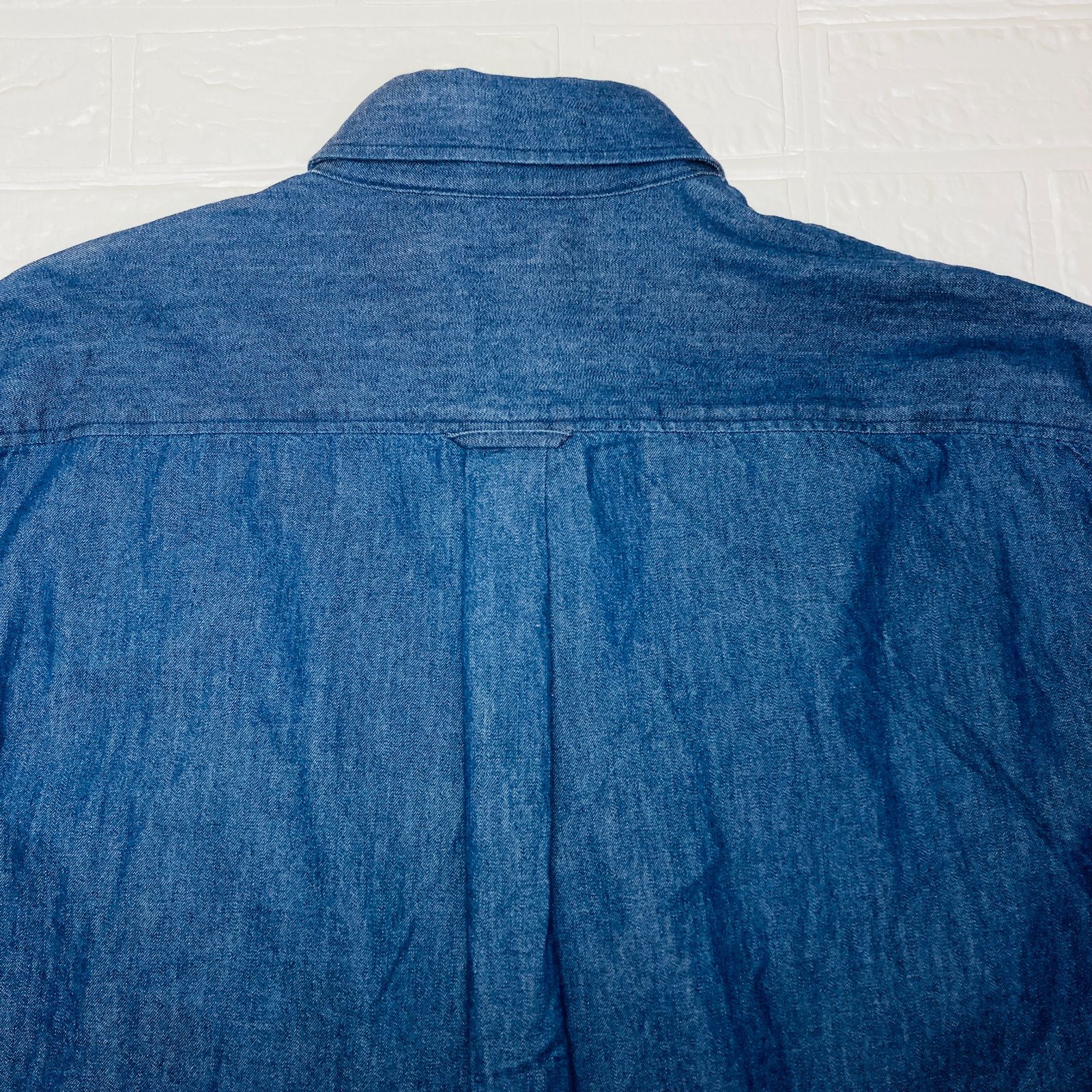 美品 UNIQLO U デニムオーバーサイズシャツ 長袖 Lサイズ 69 NAVY L 