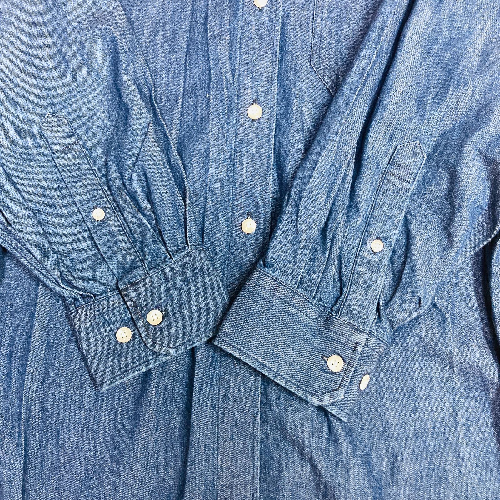美品 UNIQLO U デニムオーバーサイズシャツ 長袖 Lサイズ 69 NAVY L 