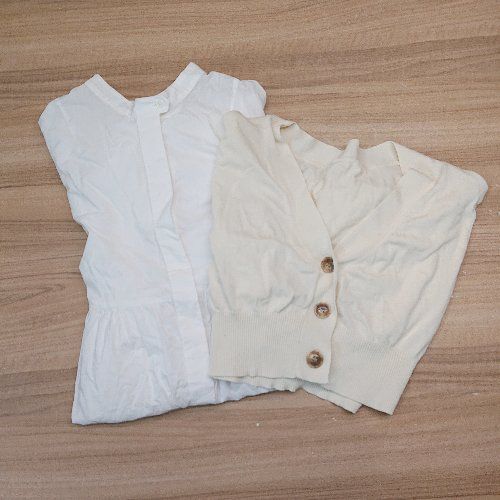 ◇ 《 ViS ビス まとめ商品 2点セット サイズF ケーブル ボタン 薄手 シンプル カーディガン シャツ レディース 》 E 【1307260043990】