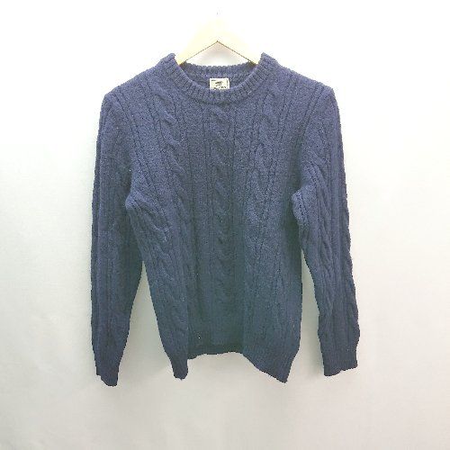 ◇ green label relaxing クルーネック ウール使用 アラン模様 長袖 セーター サイズM ネイビーブルー レディース E 【1307260036121】 8,403円