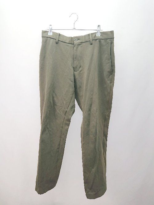 ◇ MACKINTOSHPHILOSOPHY ウエストゴム 無地 シンプル チャックボタン閉め パンツ サイズ40 カーキ メンズ E 【1307260008968】