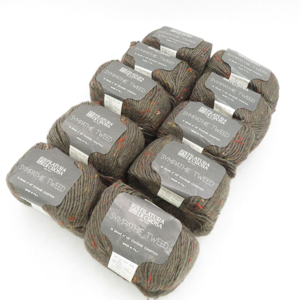 毛糸 FILATURA DI CROSA（フィラトゥーラ ディ クロサ） SYMPATHE TWEED 10玉セット 1玉50g 約136m モヘア混 ツイード イタリア製 未使用品 6,162円