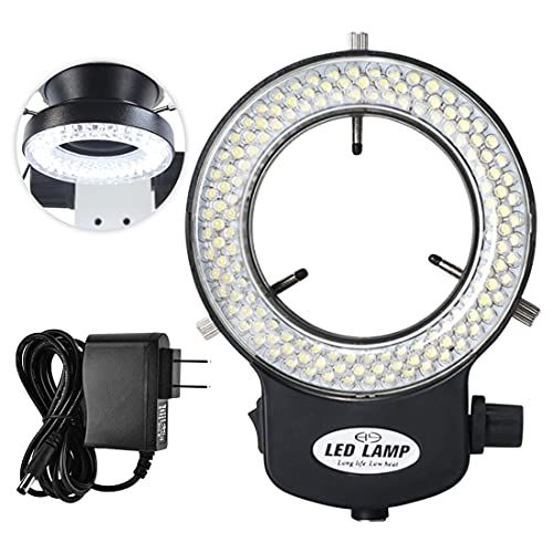 yiteng LEDリングライト 実体顕微鏡用 LED照明ライト LED照明装置 実体顕微鏡用二重巻き 144 LEDビーズ 光源輝度調整可能 顕微鏡カメラのレンズ直径30mm-63mm用 電源アダプタ付き（US Plug ）kk 7ab3842e