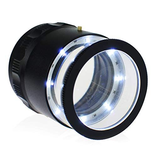 ジュエリールーペ、LEDスケールルーペ10倍拡大鏡、8つのLEDライトと焦点距離調整可能、宝石、コイン、趣味、ダイヤモンド用の宝石用ループ拡大鏡（交換可能なスケール）kk 1f5846d8