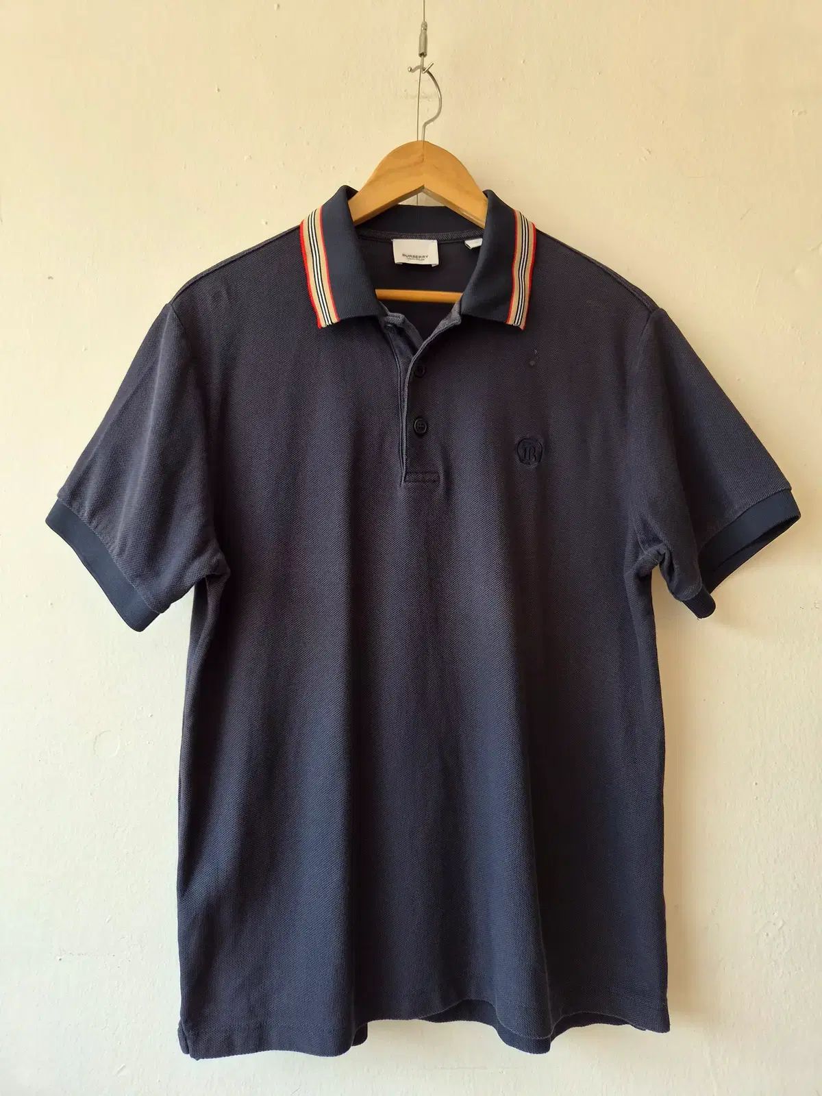 バーバリー メンズ ブラック半袖ポロTシャツ Lサイズ