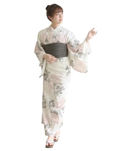 [KYOETSU] [キョウエツ] 浴衣セット 変わり織 生成り 2点セット(浴衣、兵児帯) レディース A af564a60