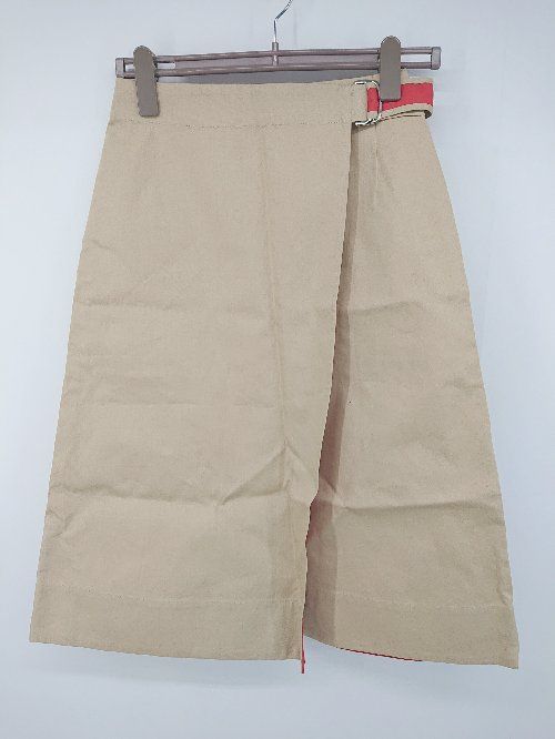 ◇ Aquagirl アクアガール 大人女子 こなれ感 ラップ 膝下丈 台形 スカート サイズ36 ベージュ レディース P 【1308160074541】