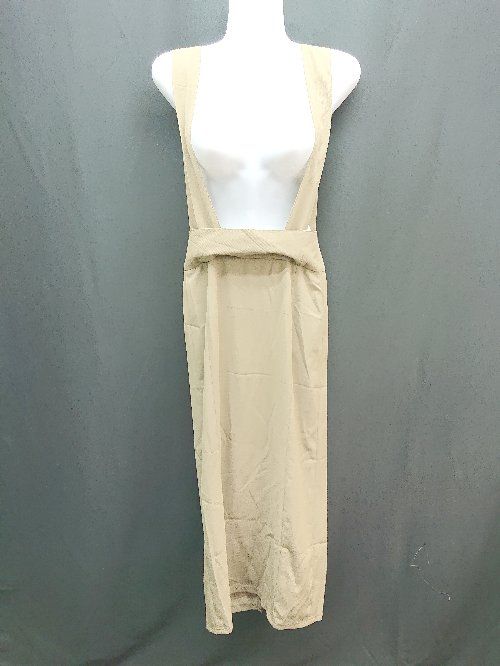 ◇ ◎ ●未使用● esica サロペット カジュアル 2way スリット ロング丈 フレア スカート サイズM ブラウン レディース E 【1308160046852】