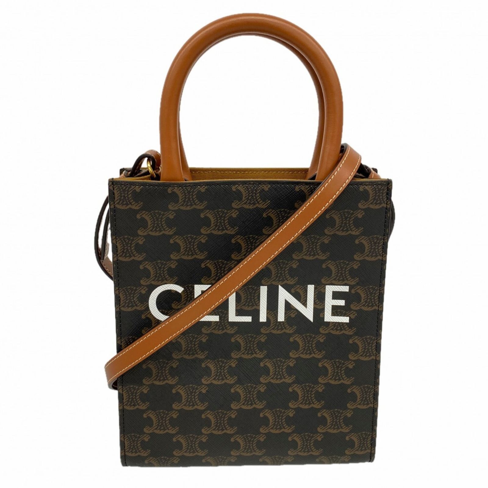 セリーヌ(Celine) セリーヌ ハンドバッグ トリオンフ バーティカル カバ ブラウンレディース