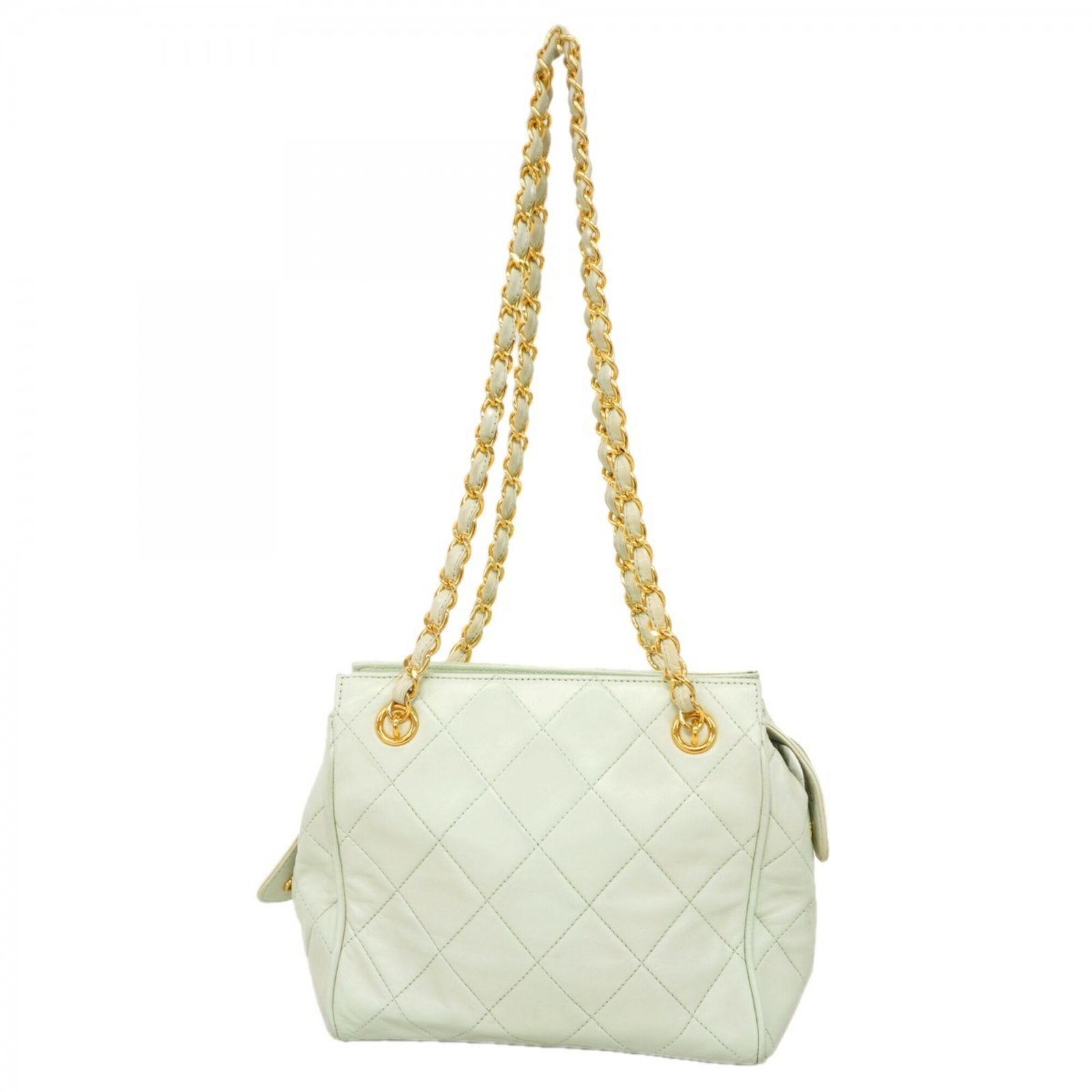 シャネル(Chanel) シャネル ショルダーバッグ マトラッセ チェーンショルダー ラムスキン ペールグリーン レディース