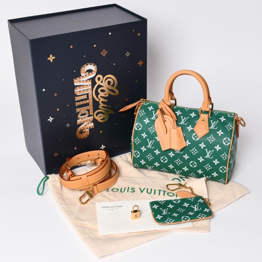 未使用 LOUIS VUITTON ルイヴィトン ハンドバッグ スピーディ P9 バンドリエール 25 M24423 グリーン 中古 4a002485