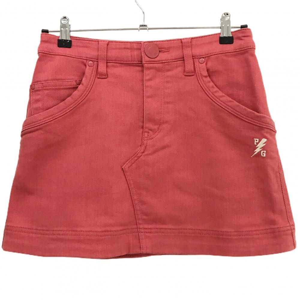 【美品】パーリーゲイツ スカート レッド系 ストレッチ コットン混 レディース 00(XS) ゴルフウェア PEARLY GATES