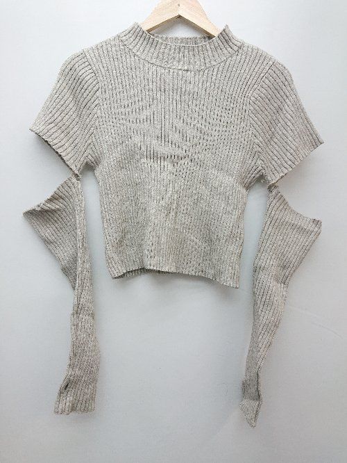 ◇ OLIVE des OLIVE オリーブ デ オリーブ 2WAY リブ ニット 長袖 セーター サイズF グレー系 レディース P 【1308240012463】