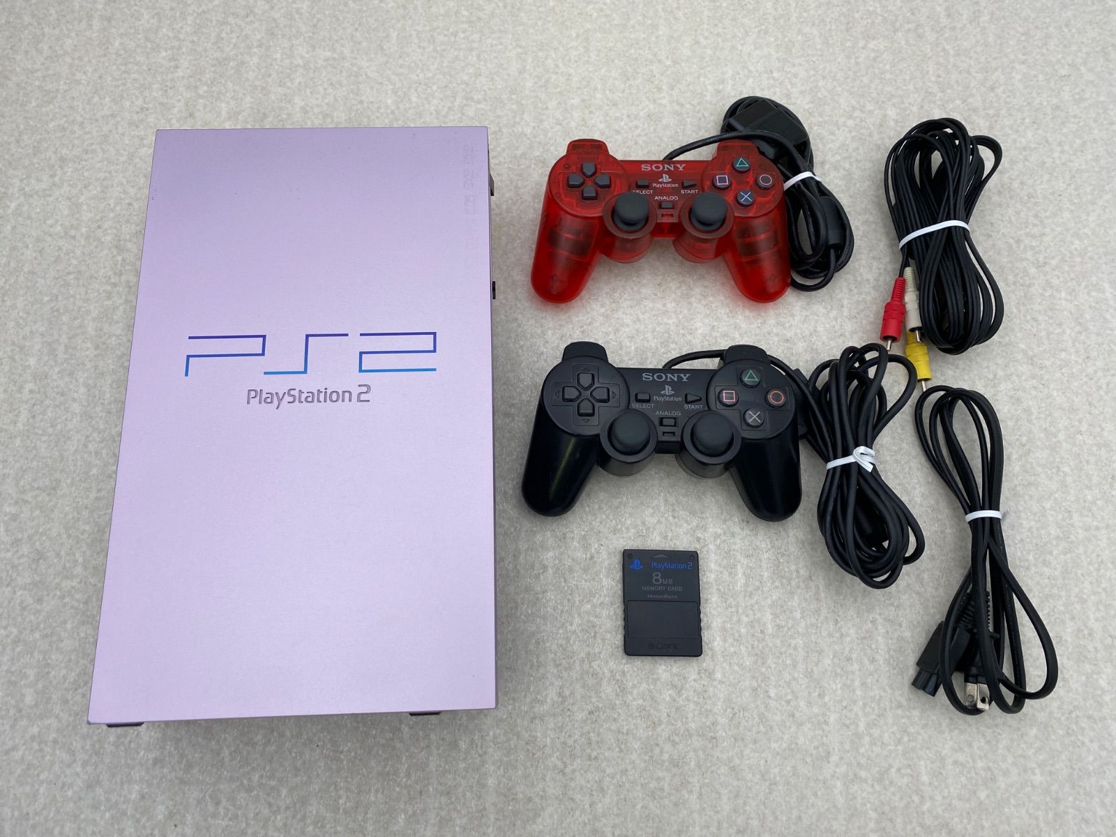 PlayStation 2 (SCPH-39000)サクラピンク　本体 動作品　コントローラー２点