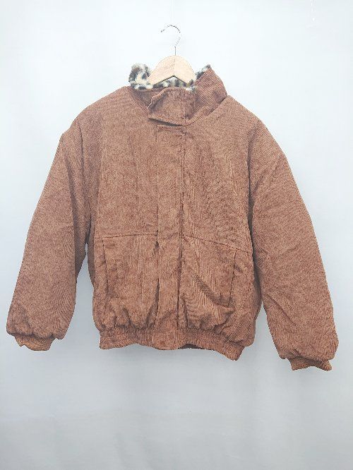 ■ ●未使用● ◎ emi+ エミプラス タグ付 コーデュロイ 中綿 ジップアップ ジャケット サイズF テラコッタ系 レディース P 【1308240016355】