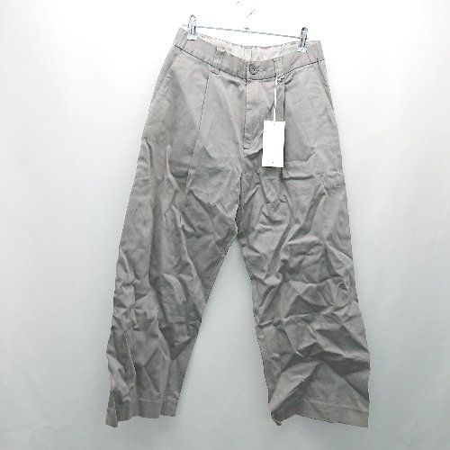 ◇ ◎ ●未使用● WYM LIDNM ウィム バイ リドム ウエストゴム ストレッチ ワンタック パンツ サイズS グレー メンズ E 【1308290004999】