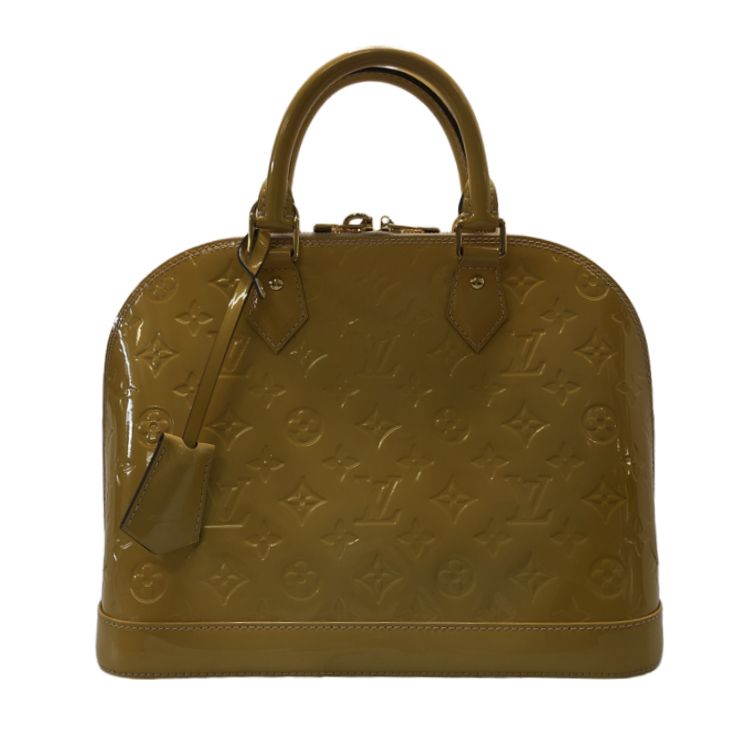 LOUIS VUITTON ルイ・ヴィトン ハンドバッグ モノグラム ヴェルニ アルマPM イエロー系 M90101 レディース 中古 良好 T11239011
