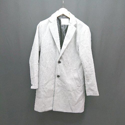 ◇ B ROWNY カジュアル シンプル 秋冬素材 フロントボタン 長袖 コート サイズS ライトグレー レディース E 【1308290016695】