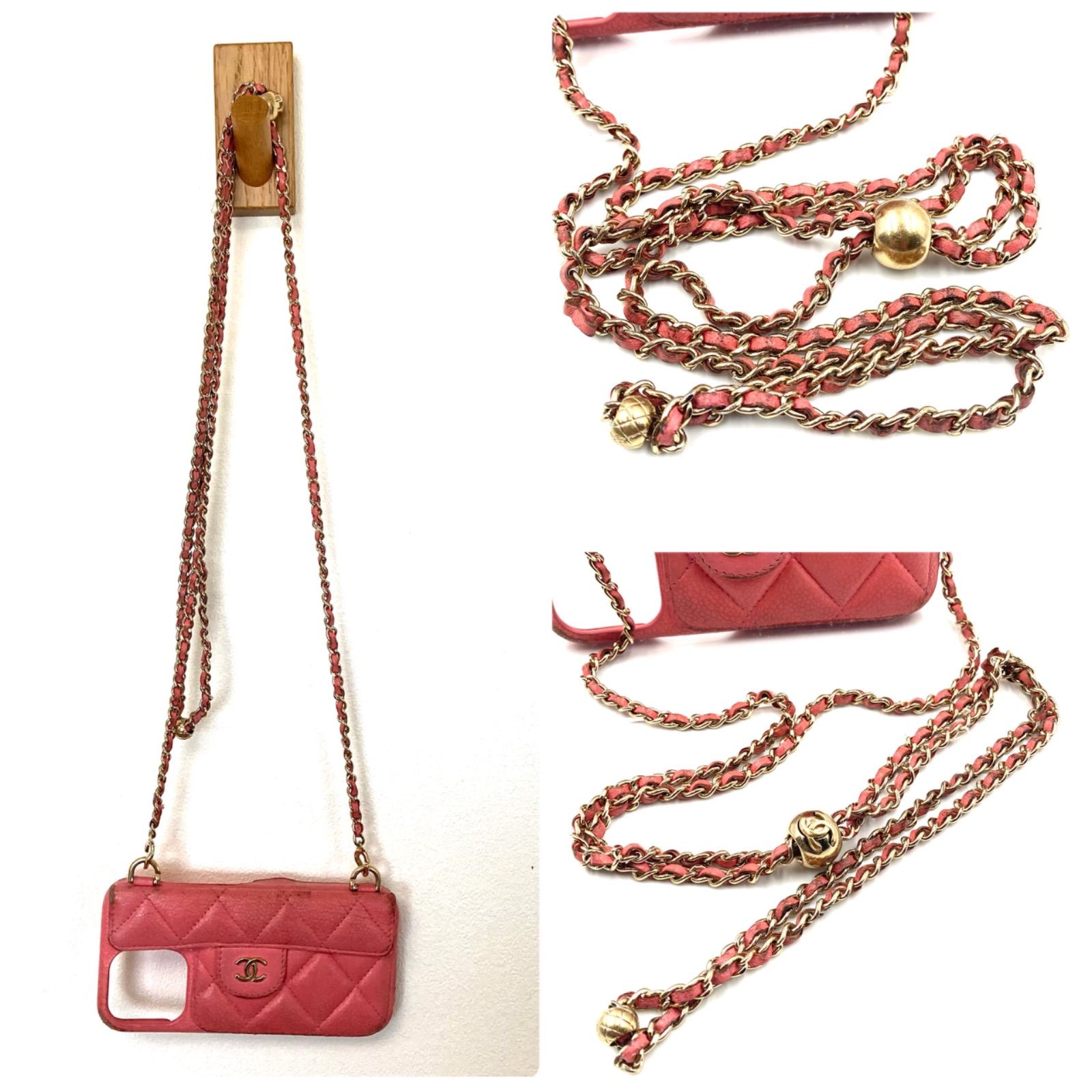 CHANEL マトラッセ iPhone14Pro ケース ピンク ゴールド金具 - メルカリ